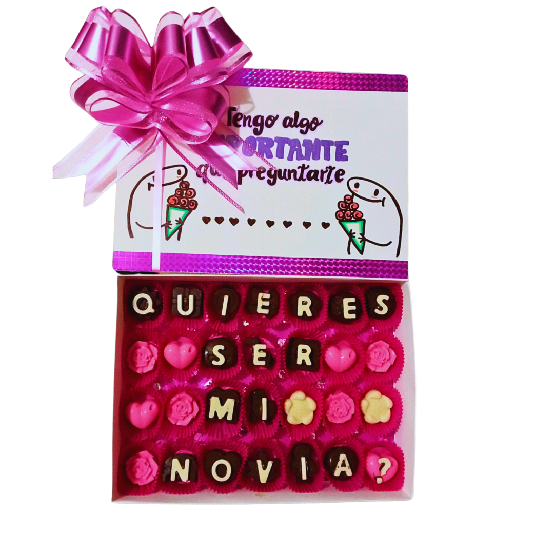 Personalised chocolates.