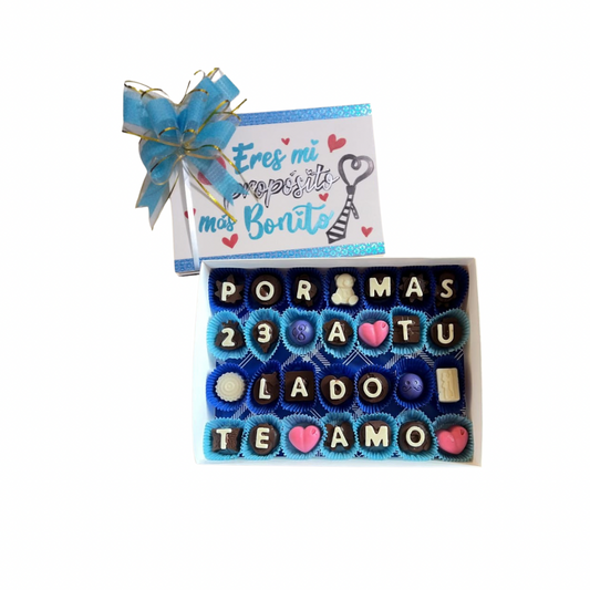 Personalised chocolates.